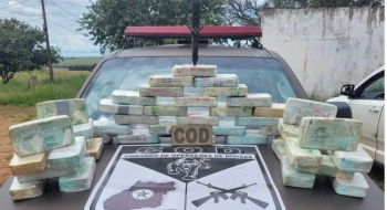 PMGO auxilia na apreensão de 200 kg de pasta base de cocaína